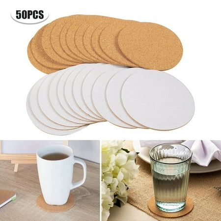 

BOOBEAUTY Self-Adhesive Cork Circle 50 Pack Cork Backing Sheets for Coasters and DIY Crafts