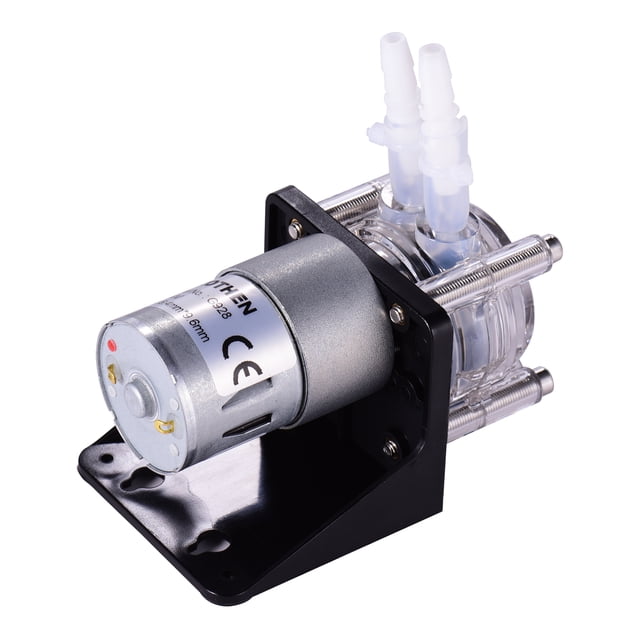 GROTHEN DC Peristaltic Pump with Silicone Tubing High Liquid Pump Dosing Pump Self-Priming -Corrosion Adjustable for DIY Aquarium Lab Chemical Analysis Dosing Additives L Style