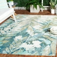 thumbnail image 2 of SAFAVIEH Barbados Carmen Botanical Indoor/Outdoor Area Rug, Blue Green/Ivory, 6'6" x 6'6" Square, 2 of 11