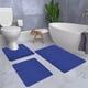 thumbnail image 5 of Juego de alfombrillas de baño de espuma suave | 3 alfombrillas de baño con base antideslizante | Ultraabsorbentes y lavables a máquina | Alfombrillas modernas para inodoro y ducha, 5 of 6