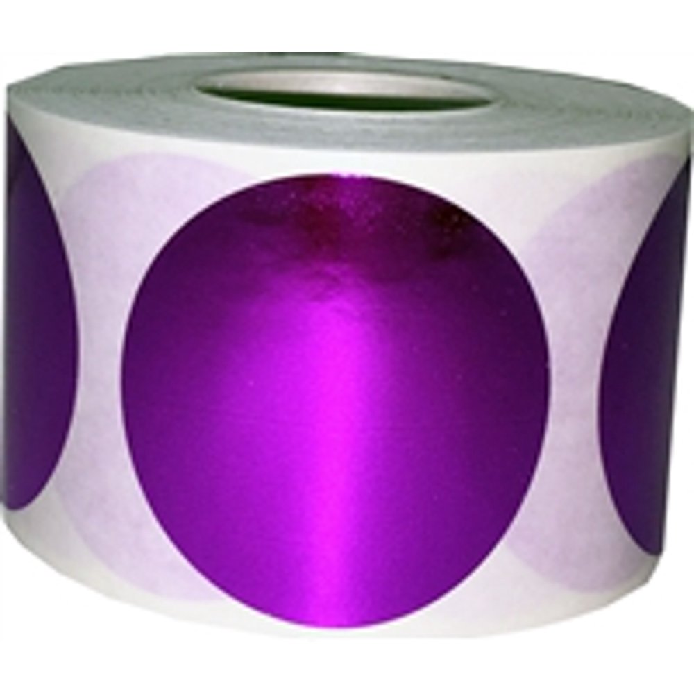 Metallic Purple Circle Dot Stickers | 1.5" Inches Round | 500 Pack