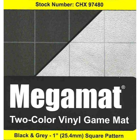 Chessex Play Mat - Mat: 1 Sq 2 Sided Black/Grey Megamat (Two Color Mat) - Smooth & Tough - Compatible with Tabletop RPGs - Accessories for Game Night