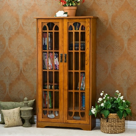 Southern Enterprises Window Pane Media Cabinet Bookcase ...