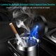 thumbnail image 4 of Cenicero portátil para coche, innovador cenicero sin humo desmontable de acero inoxidable con diseño sellado para viajes en coche, la luz LED azul garantiza un uso fácil durante la noche, 4 of 5