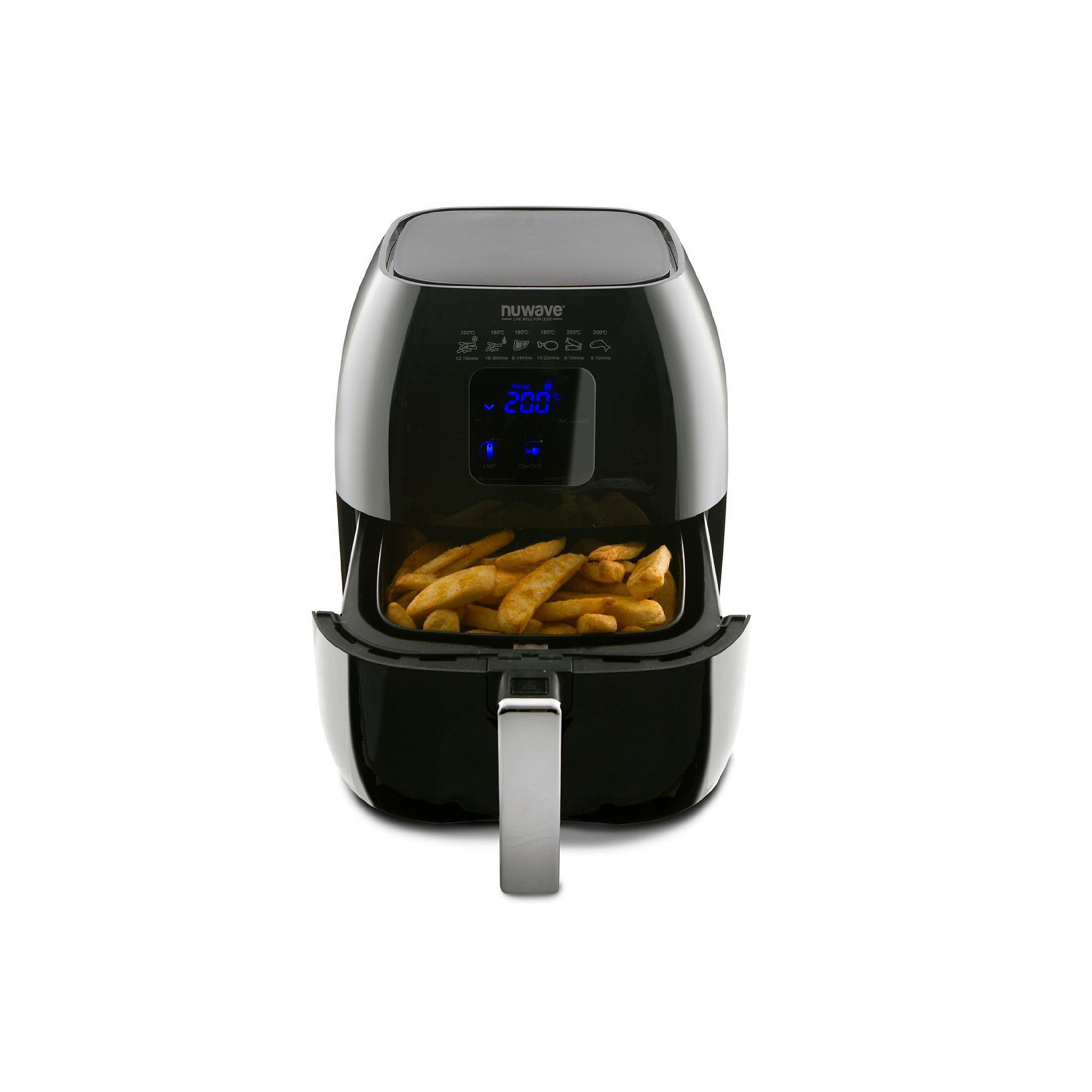 NuWave Brio 3qt Air Fryer, Black - Non-Stick Basket, Dishwasher Safe