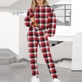 thumbnail image 5 of SELONE Workout Sets For Women 2 Piece Long Sleeve Sweatshirts Long Sweatpants Crew Neck Sweat Suits Loose Taper Leg Gym Sets Christmas Jogger Sets Streetwear Fall Wintern Clothes Watermelon Red, 5 of 5