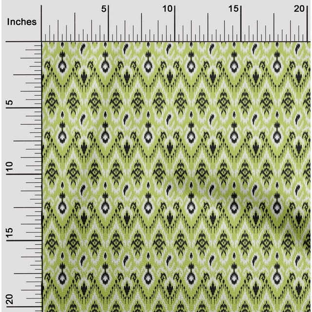 oneOone Georgette Viscose Fabric Paisley & Chevron Ikat Printed Fabric 1 Yard 42 Inch Wide