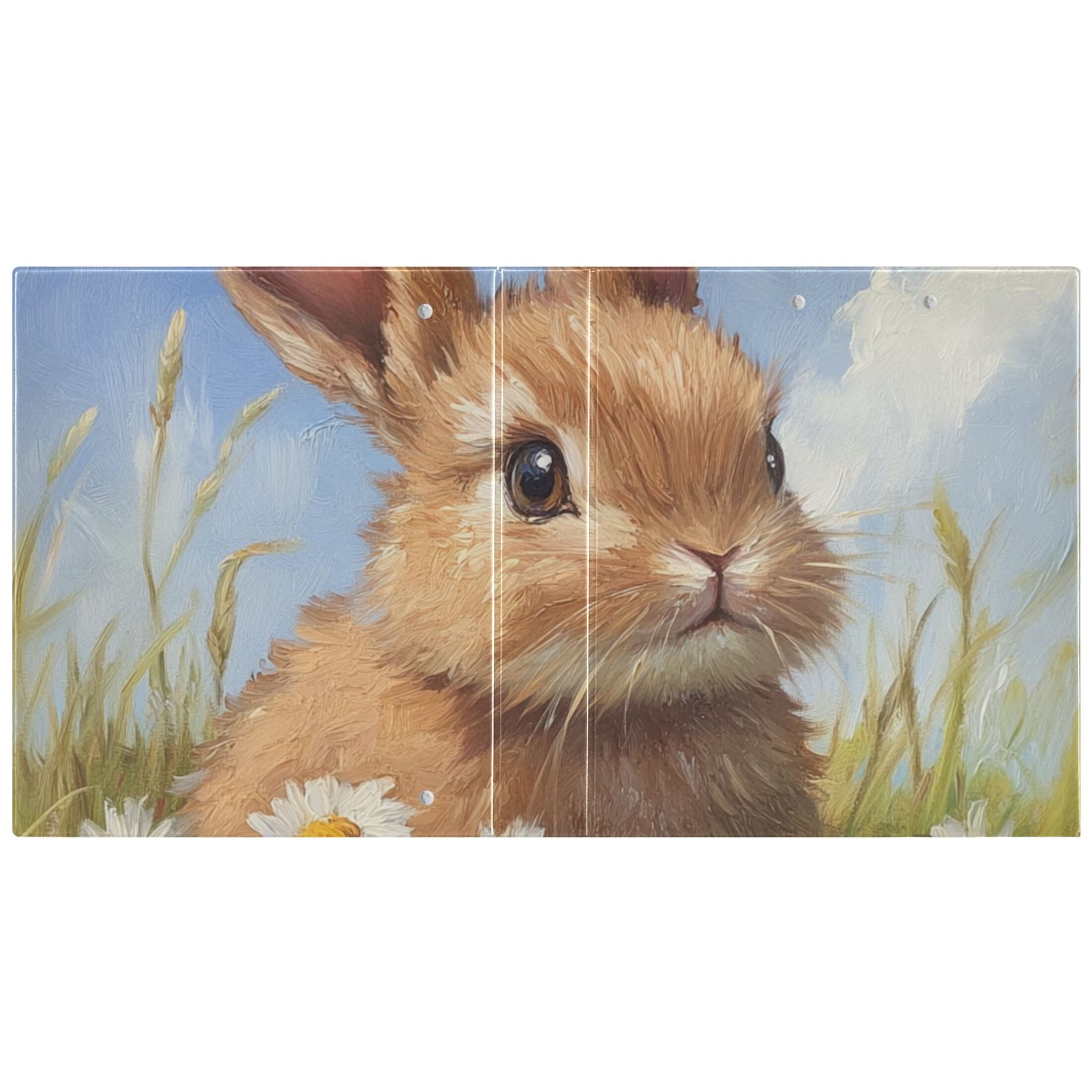 Easter Rabbit Flowers Daisy 3 Ring Binders 1.5 inch Hardcover File Folders with Interior Pockets A4 Size Organizer for School Office Hospital Set of 2