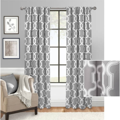 Mainstays Bold Lattice Room Darkening Curtain Walmart Com