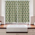 thumbnail image 2 of Ambesonne Floral Kitchen Curtains, Ramnons Leaves Flowers Art, 55"x45", Sea Green and Pale Camel, 2 of 3