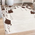 thumbnail image 1 of Antique Decorative Rug, Vintage Tea Party Diamond Forks Spoons Cups Leaves Tree Branch Art, Quality Carpet for Bedroom Dorm and Living Room, 6 Sizes, Brown White, by Ambesonne, 1 of 4