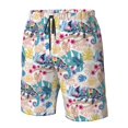 thumbnail image 4 of Balery Colorful Chameleons Traje de Baño Estilo Hawaiano para Hombre, Shorts de Secado Rápido con Bolsillos-Small, 4 of 6