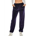 thumbnail image 2 of FANNYC Womens Joggers Yoga Pants Active Solid Velour Sweatpants with Pockets Velour Pants Tracksuits, 2 of 7