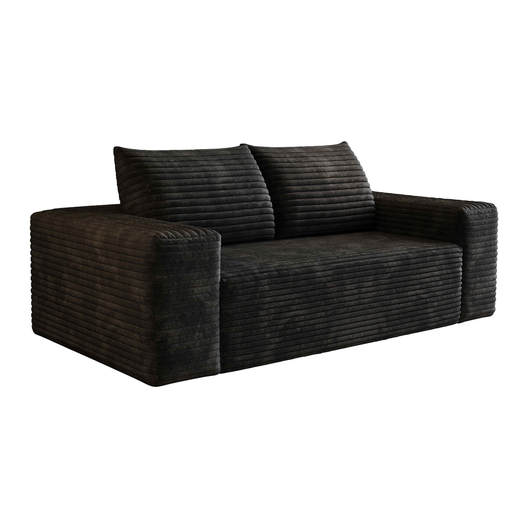 MAYEERTY 63 Inch Corduroy Loveseat Sofa, Deep‑Seat 2‑Seater Couch, No Assembly Required for Living Room Bedroom Apartment Conference Room