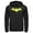 Black, variant on Men's Batman Winged Hero Symbol Pull Over Hoodie Black Small