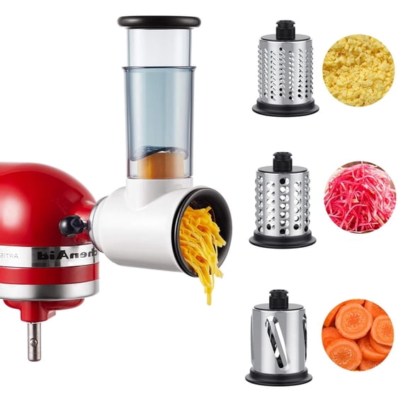 TOCOKEID Blue Cheese Grater Slicer Attachment for KitchenAid Stand Mixer with 3 Blades