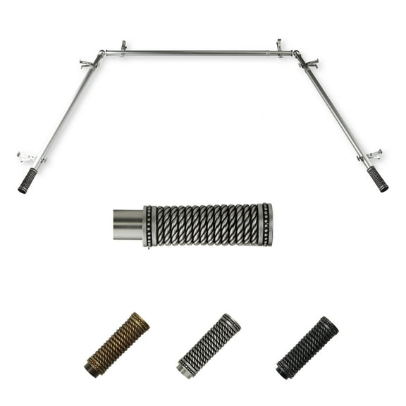 Jonah 13/16" Bay Window curtain rod 20"-36", 38"-72" - Satin Nickel