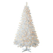Holiday Time Pre-Lit Clear Incandescent Lights Madison Pine White Artificial Christmas Tree, 6.5'
