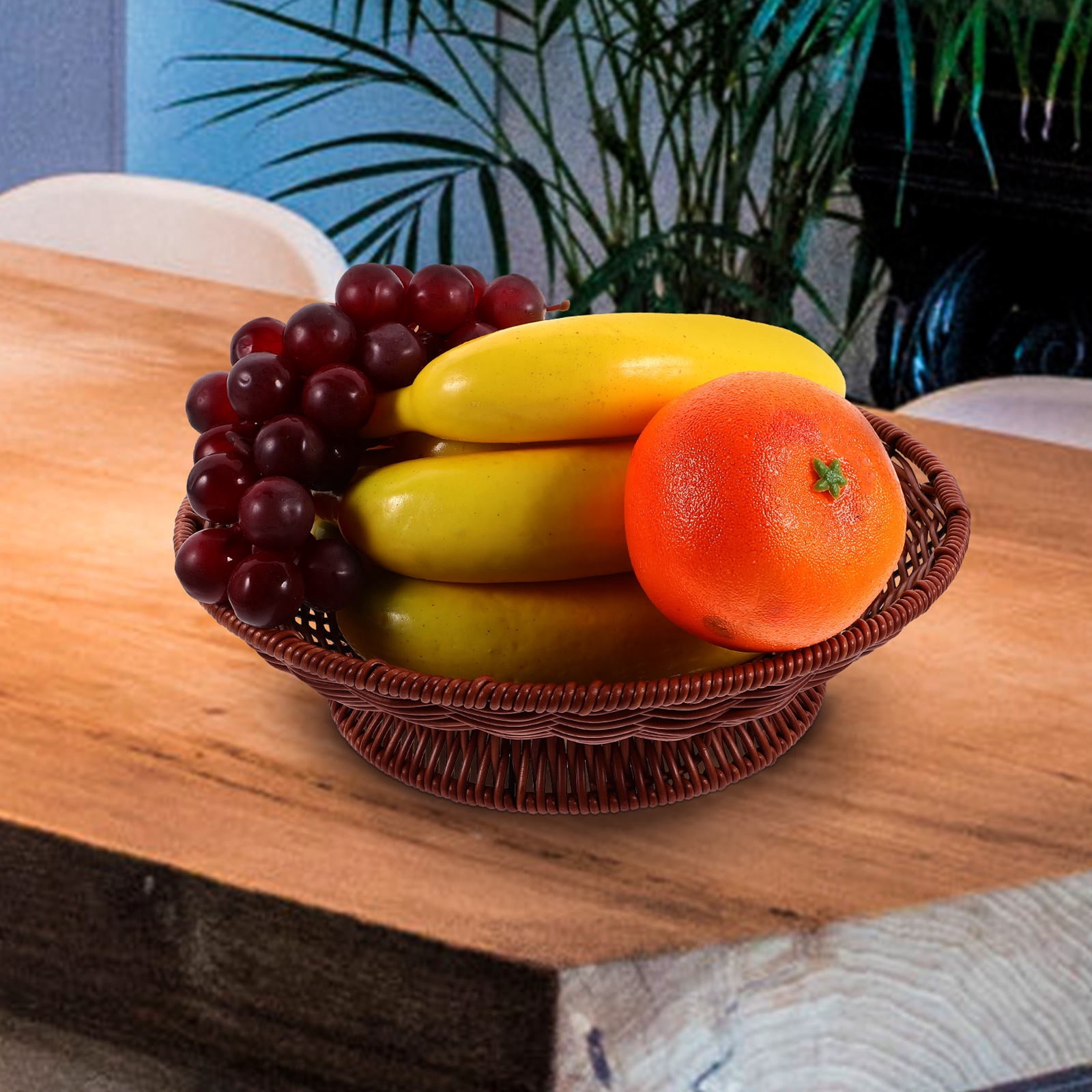 FRCOLOR Simulation Rattan Snack Dish Footed Dried Fruit Plate Snack Plate for Restaurant Home