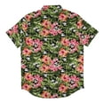 thumbnail image 2 of Disney Men's Mickey Mouse Floral Jungle Hawaiian Print Adult Button Down Shirt, 2 of 4