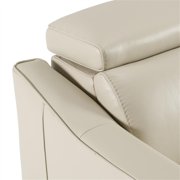 Divani Casa Eden Modern Metal and Leather Upholstered Sofa in Gray