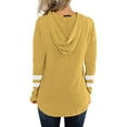 thumbnail image 5 of Abcnature Womens Color Block Long Sleeve Pullover Hooded Side Split High Low Tunic Top Plus Size Tops for Ladies Autumn Winter Casual Loose Tunic Blouse Yellow S, 5 of 6
