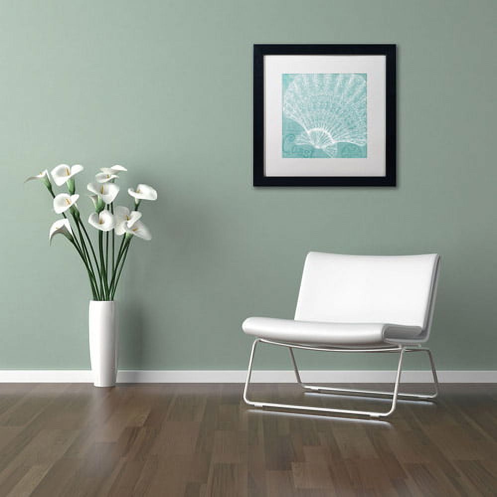 Trademark Fine Art "Aqua Treasure III" Canvas Art by Daphne Brissonnet, White Matte, Black Frame