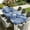 Blue Circle Pattern, variant on YESAD Waterproof Fitted Rectangle Tablecloth With Elastic Edge, Wipeable Table Cover For 6 Ft Tables With Umbrella Hole, Perfect For Outdoor Picnic & Camping,24x48 In,Retro Wave