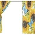 thumbnail image 4 of Dreamtimes 2 PCS Beautiful Sunflowers Butterflies Sheer Gauze Door Curtains, 55"x84" Window Curtains Drapes for Living Room Kids Bedroom Window Treatment, 4 of 4