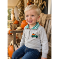 thumbnail image 6 of RUINIXCW Toddler Baby Boy Girl Halloween Sweatshirt Outfit Infant Fall Winter Clothes Embroidery Plaid Lapel Half Zipper Long Sleeve Pullover Tops, 6 of 9