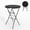 Black + black, variant on 32" Folding Cocktail Table Round High Top Table HDPE Foldable Bar Tables with Metal Frame & Locking Legs for Patio Backyard Dining Room Indoor Outdoor Events, 1 Pack Black