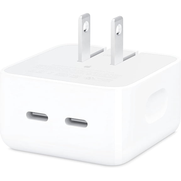 Open Box Apple MNWM3AM/A 35W Dual USB-C Port Compact Power Adapter - White