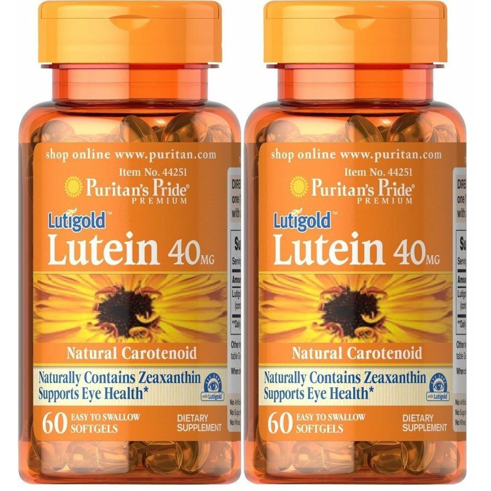 Puritan's Lutigold Lutein 40 mg Zeaxanthin 1600 mcg 60 Softgels 2 PACK