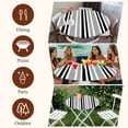 thumbnail image 7 of Black Grey Stripes Round Tablecloth, Fitted Table Cover with Elastic for 55"-60" Round Tables, Simple Striped Lines Minimalist Modern Table Cloth Outdoor Indoor Dinning Party Waterproof Tablecloths, 7 of 7
