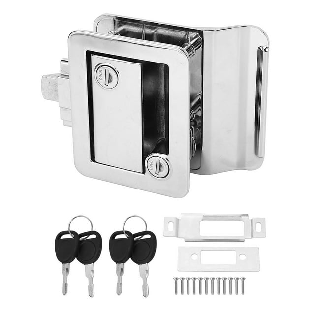 Cerradura de puerta de RV de metal chapado con 4 llaves Tecnología de bloqueo avanzada Bloqueo seguro Camión remolque de viaje