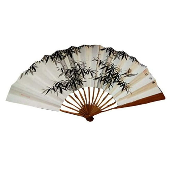 Chinese Hand Held Folding Fans, White - 60 x 33 cm