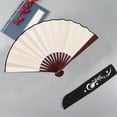thumbnail image 2 of Dusknt "Elegant Blank Silk Folding Fan Versatile Accessory for Dance Performances and Themed Events A of to Any Occasion"10 Inch Blank Silk Folding Fan V, 2 of 5