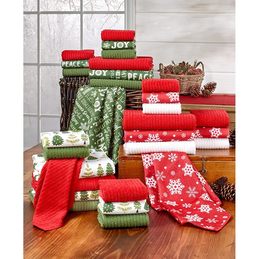 10 piece Christmas Tree Towel/Dishcloth Set Great for Christmas Gift Christmas Dishtowels