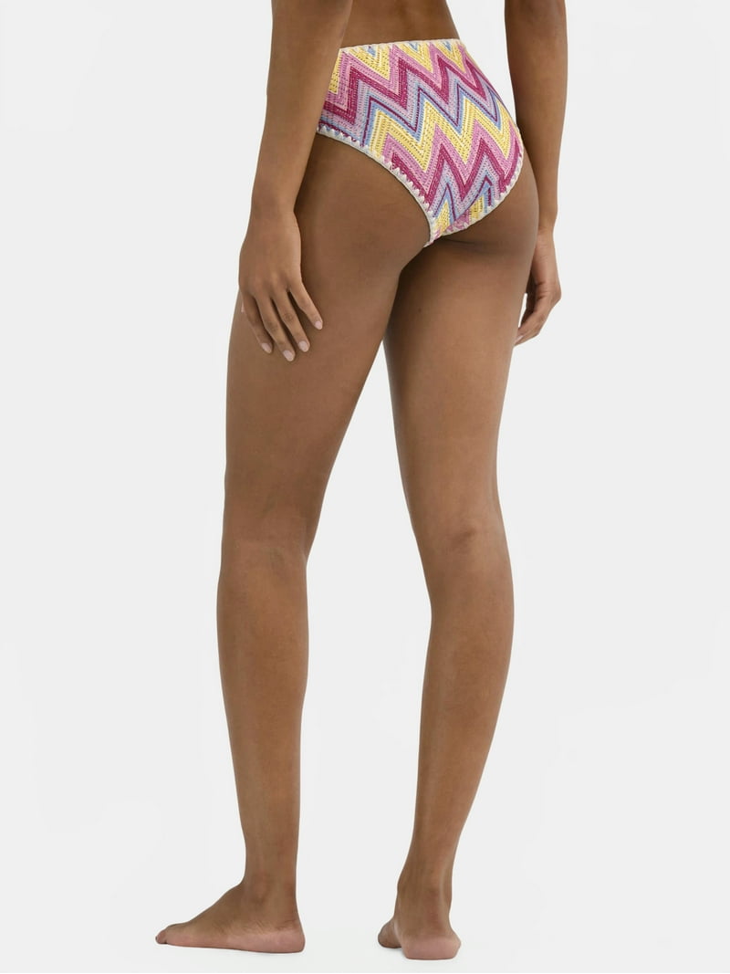 Jessica Simpson Women's Chevron Crochet Bikini Bottoms