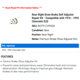 thumbnail image 2 of Rear Right Drum Brake Self Adjuster Repair Kit - Compatible with 1976 - 1995 Chevy G20 1977 1978 1979 1980 1981 1982 1983 1984 1985 1986 1987 1988 1989 1990 1991 1992 1993 1994, 2 of 2