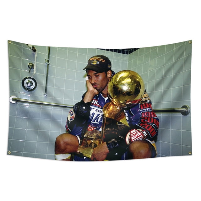 Tapiz con diseño de bandera de Kobe Bryant, diseño de anime, para colgar en la pared, 90 x 150 cm