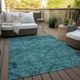 thumbnail image 6 of Addison Rugs Chantille Indoor/Outdoor Transitional Floral Teal Washable Rectangle Rug, 9' x 12', 6 of 6
