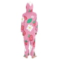 thumbnail image 3 of Strawberry and Flower Pattern One Piece Pajamas Soft Jumpsuit Cozy Sleep and Play Romper Zipper and Pockets 12-13Y, 3 of 8