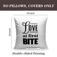 thumbnail image 2 of LALILO Throw Pillow Covers Food Love First Quote Food Quote Funny Eat Cushion Cover 18" x 18", 2 Pack, 2 of 6