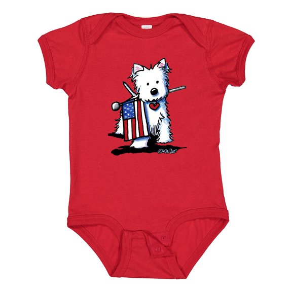 Inktastic US Flag Westie Boys or Girls Baby Bodysuit