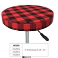 thumbnail image 2 of Uemuo Buffalo Plaid Red Black Pattern Round Bar Stool Seat Covers Washable Stool Cushion Slipcover Elastic Bar Chair Covers-14 inch, 2 of 7
