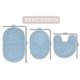 thumbnail image 4 of Home Weavers Double Ruffle Collection 100% Cotton Non-Slip Bathroom Rug Set Machine Washable Bathroom Rug-17"x24", Bath Rug- 21"x34", U Shaped Contour- 20"x20", Blue Color 3 Piece Bath Rug set, 4 of 9