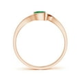 thumbnail image 2 of ANGARA Natural Semi Bezel-Set Solitaire Round Emerald Bypass Engagement Ring in 14K Rose Gold for Women (Size-5mm) | May Birthstone, Anniversary, Jewelry Gift for Women | Natural Emerald Ring, 2 of 10