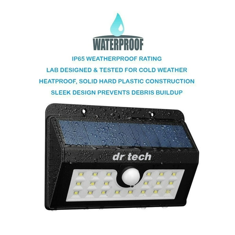 2 Pcs Dr tech Solar Lights - Bright 20 LED Solar Power Security Light with Motion Sensor . Wireless Waterproof Wall Lights for Driveway Patio Garden Path Fence Outdoor 2 Pcs Dr tech Solar Lights - Bright 20 LED Solar Power Security Light with Motion Sensor . Wireless Waterproof Wall Lights for Driveway Patio Garden Path Fence Outdoor