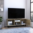 thumbnail image 2 of 48.48 Lb Oak Tv Rack With Open And Concealed Storage 44.94 Inches High Cabinet 4 Shelves 1 Hidden Compartment, 2 of 3